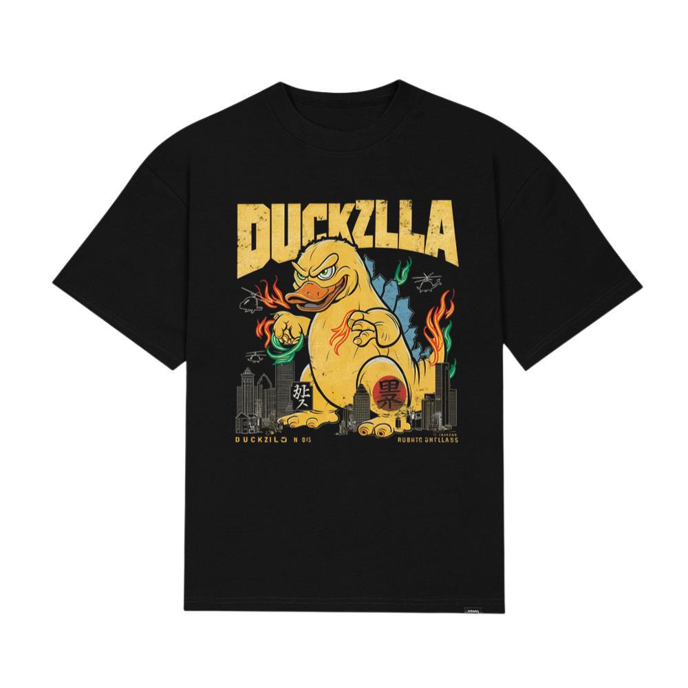 Duckzilla Monster Duck Retro Cartoon Design T-Shirt