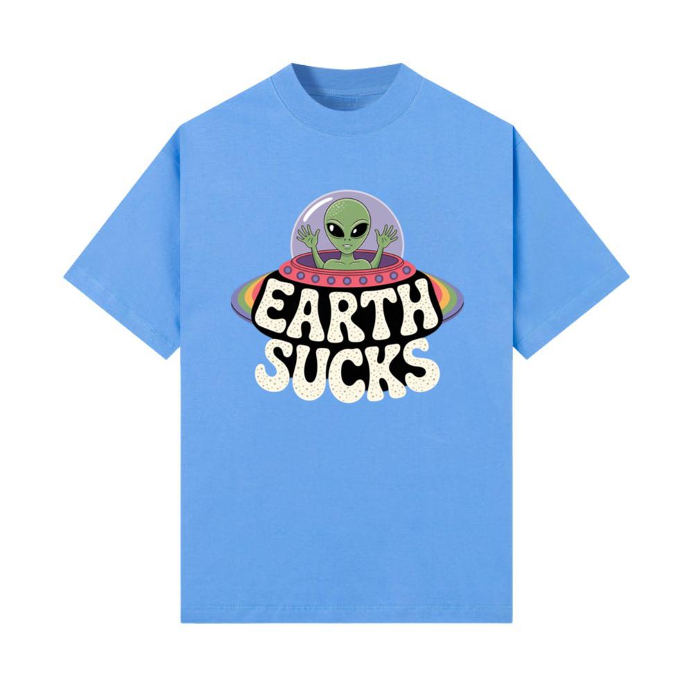 Earth Sucks Funny Alien UFO Cartoon T-Shirts