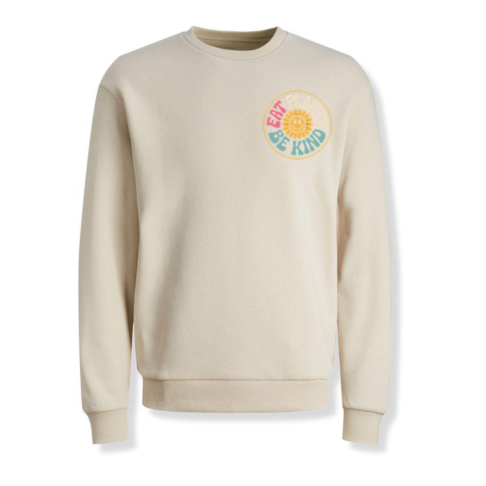 Eat Plants Be Kind Smiley Flower Artwork for Eco Friendly Fashion Sweatshirts - Image 3