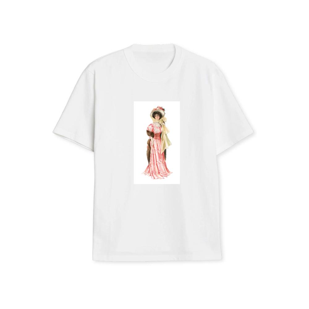 Edwardian Era Woman in Pink Gown T-Shirts