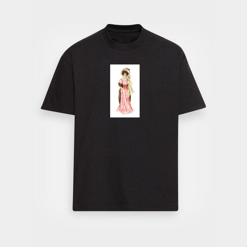 Edwardian Era Woman in Pink Gown T-Shirts