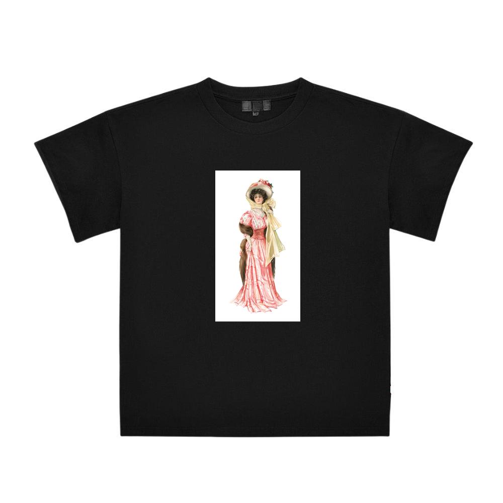Edwardian Era Woman in Pink Gown T-Shirts