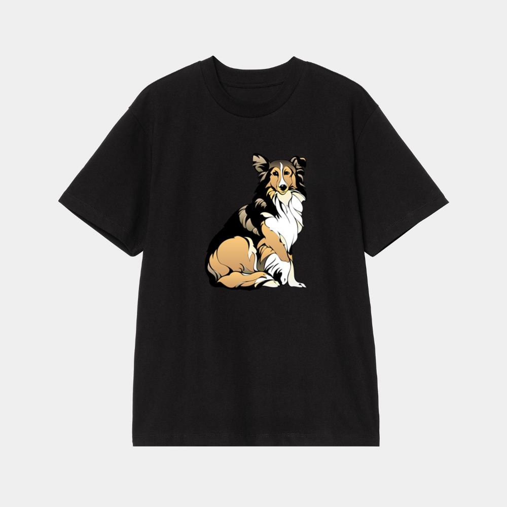 Elegant Long-Haired Dog T-Shirt