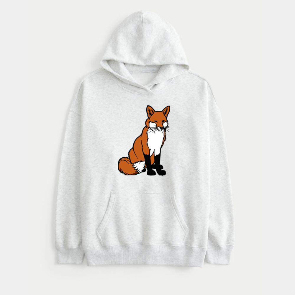 Elegant Sitting Red Fox Hoodie