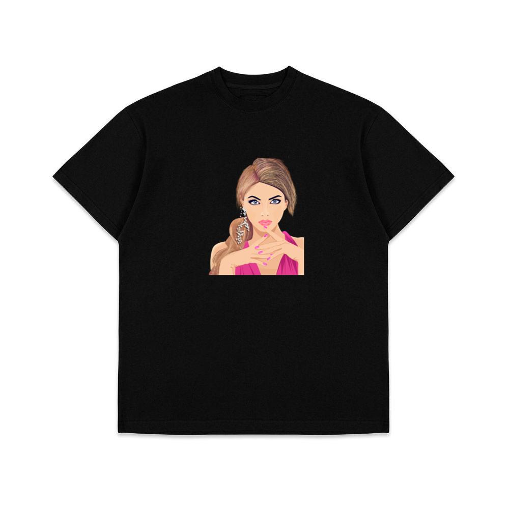 Elegant Woman in a pink Dress T-Shirts