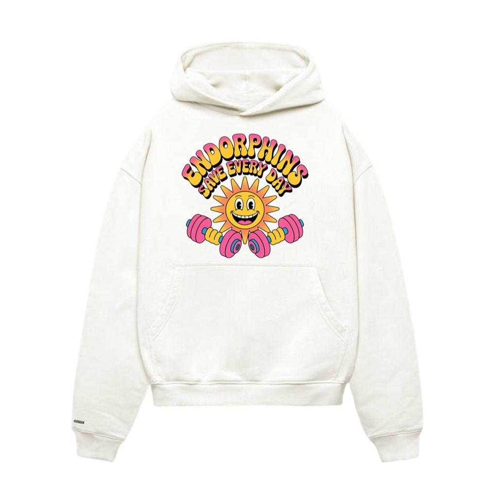 Endorphins Save Every Day Happy Sun With Dumbbells Hoodie