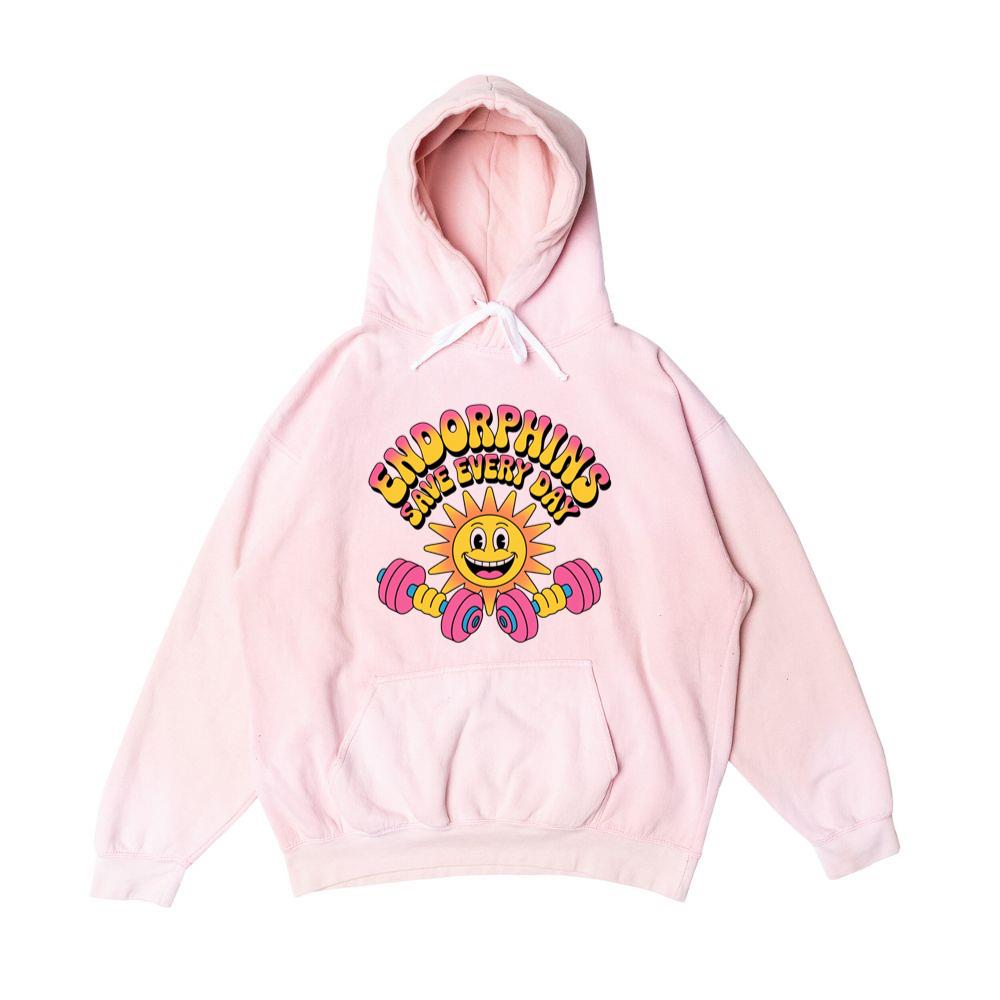 Endorphins Save Every Day Happy Sun With Dumbbells Hoodie