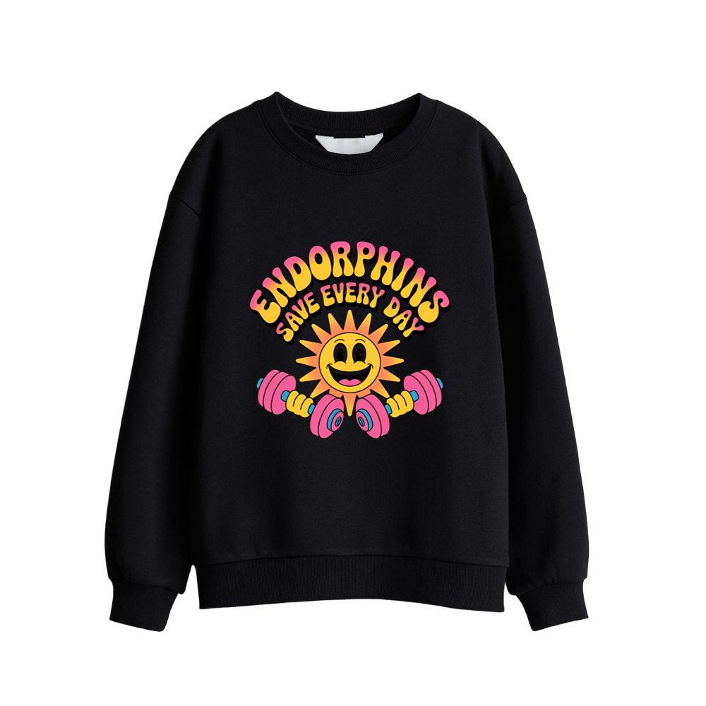 Endorphins Save Every Day Happy Sun With Dumbbells Sweatsrhit