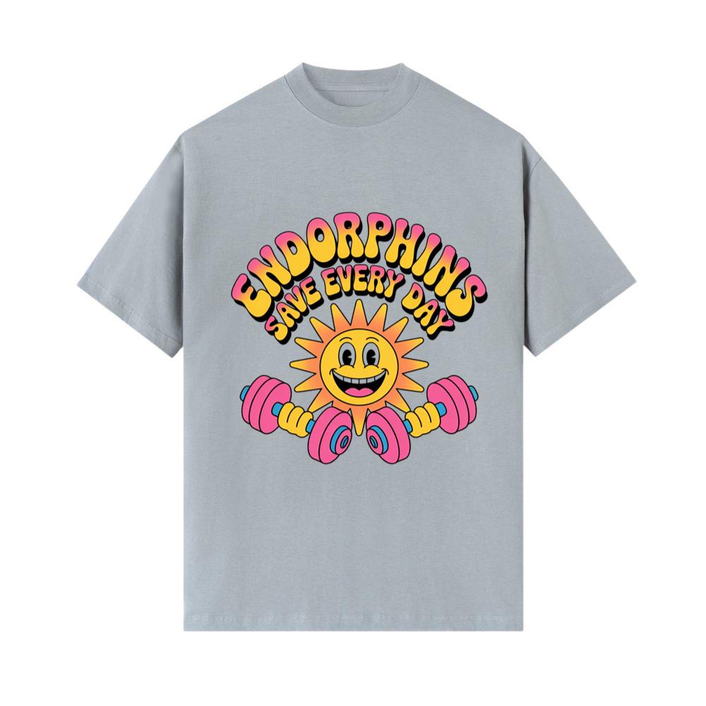 Endorphins Save Every Day Happy Sun With Dumbbells T-Shirt