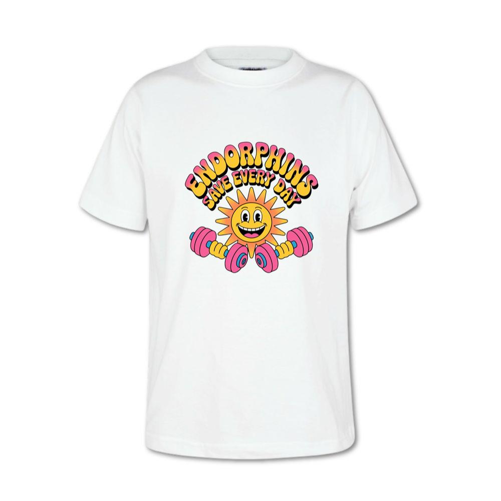 Endorphins Save Every Day Happy Sun With Dumbbells T-Shirt