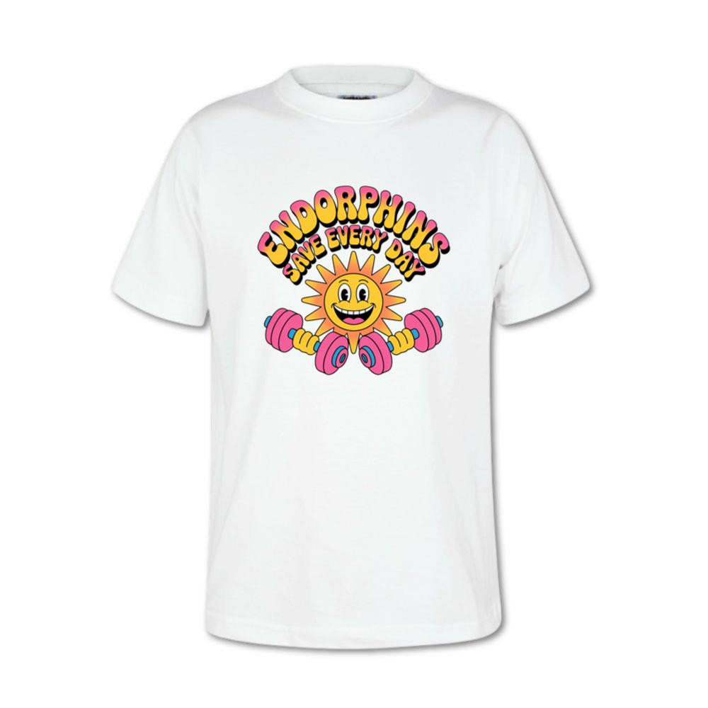 Endorphins Save Every Day Happy Sun With Dumbbells T-Shirt