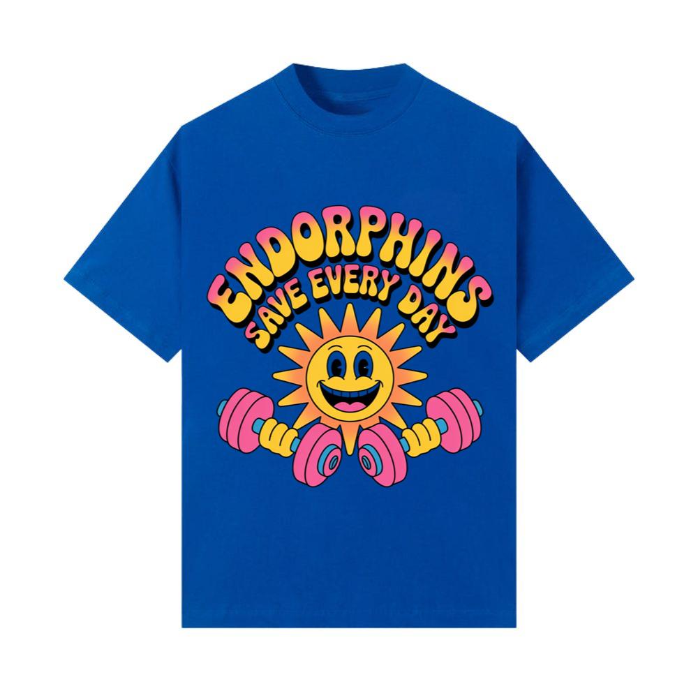 Endorphins Save Every Day Happy Sun With Dumbbells T-Shirt