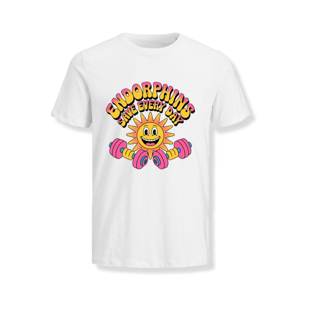 Endorphins Save Every Day Happy Sun With Dumbbells T-Shirts