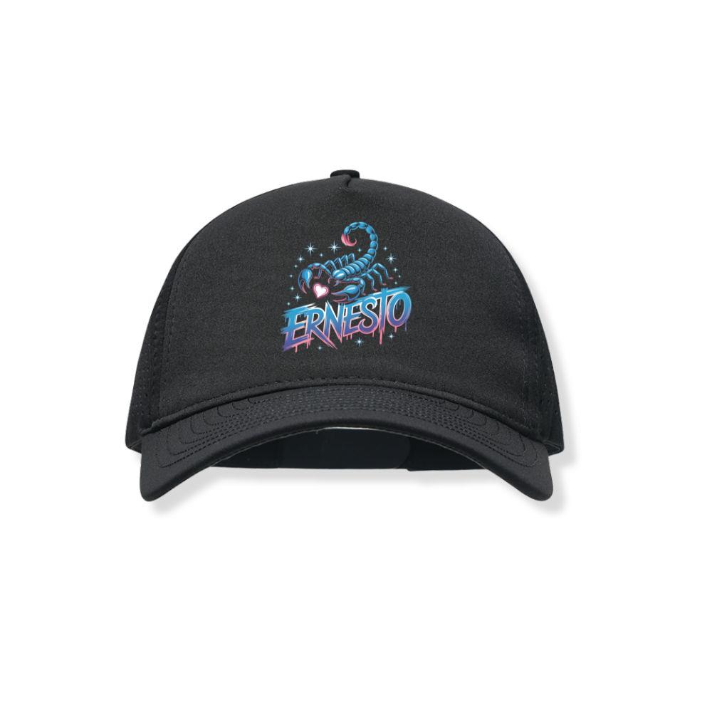 Ernesto Scorpion Neon Retro Horror Style Black Hat