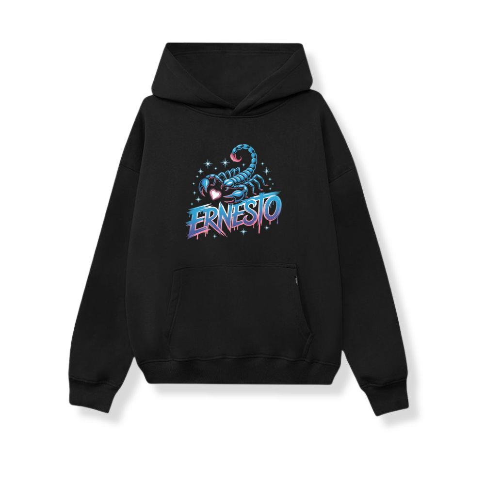 Ernesto Scorpion Neon Retro Horror Style Hoodie