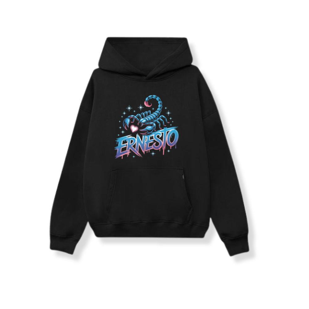 Ernesto Scorpion Neon Retro Horror Style Hoodie
