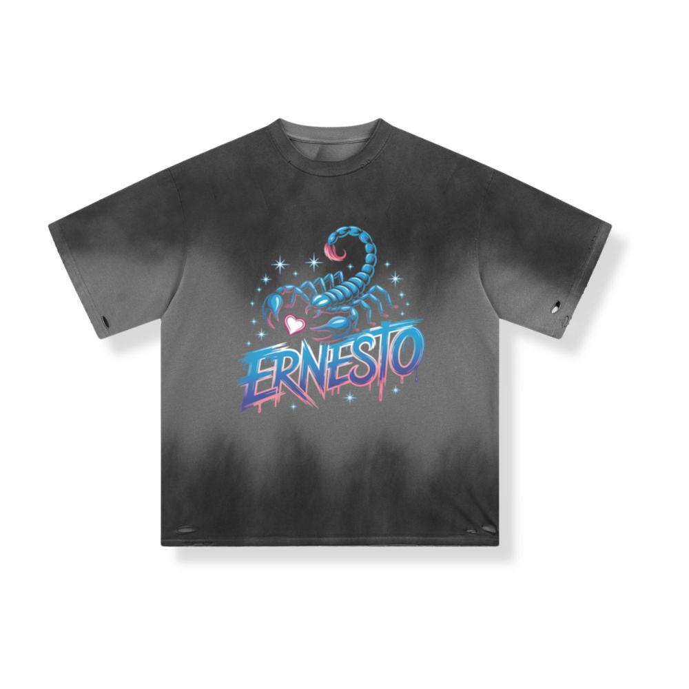 Ernesto Scorpion Neon Retro Horror Style T-Shirt