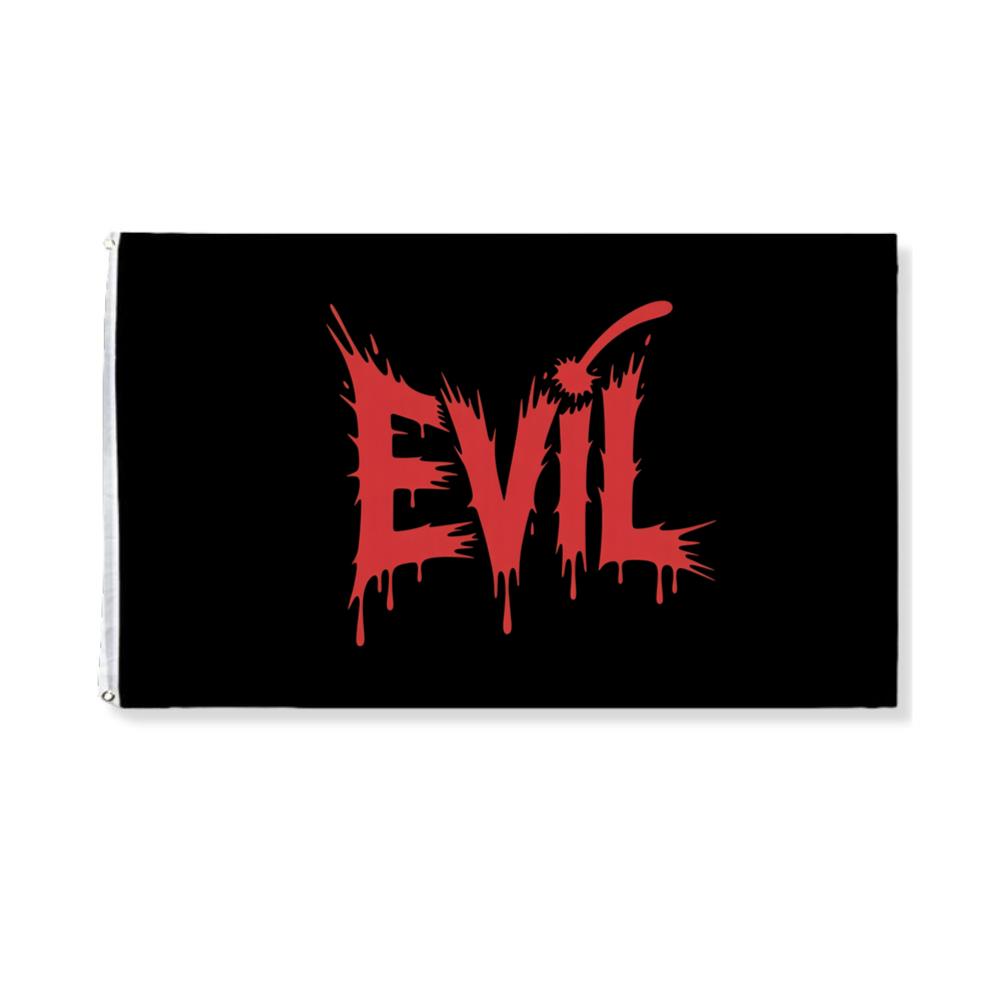 Evil Horror Red Blood Text Graphic Flag