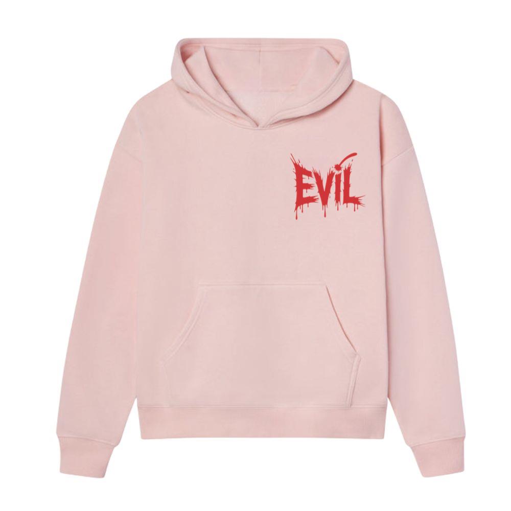 Evil Horror Red Blood Text Graphic Hoodie