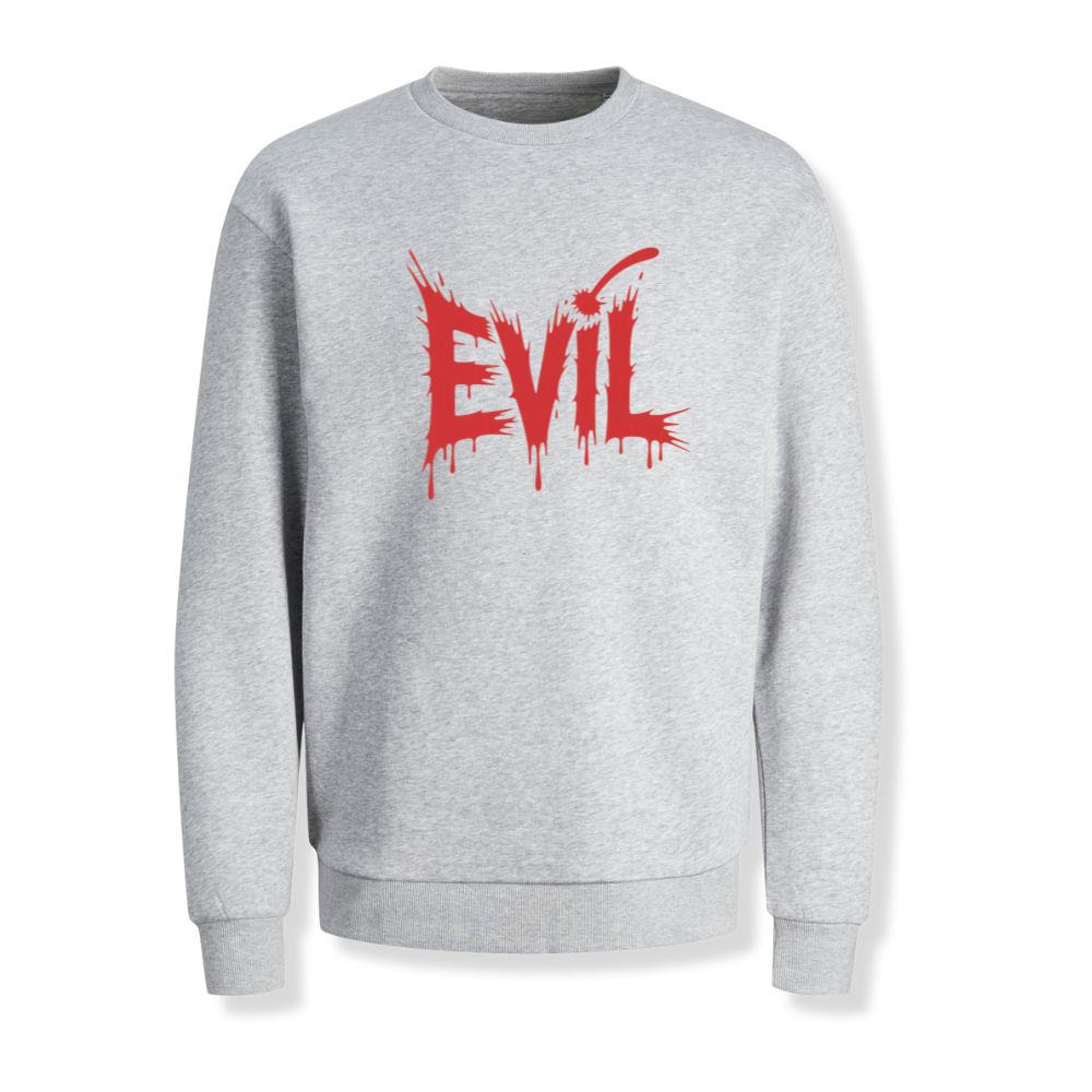 Evil Horror Red Blood Text Graphic Sweatshirt