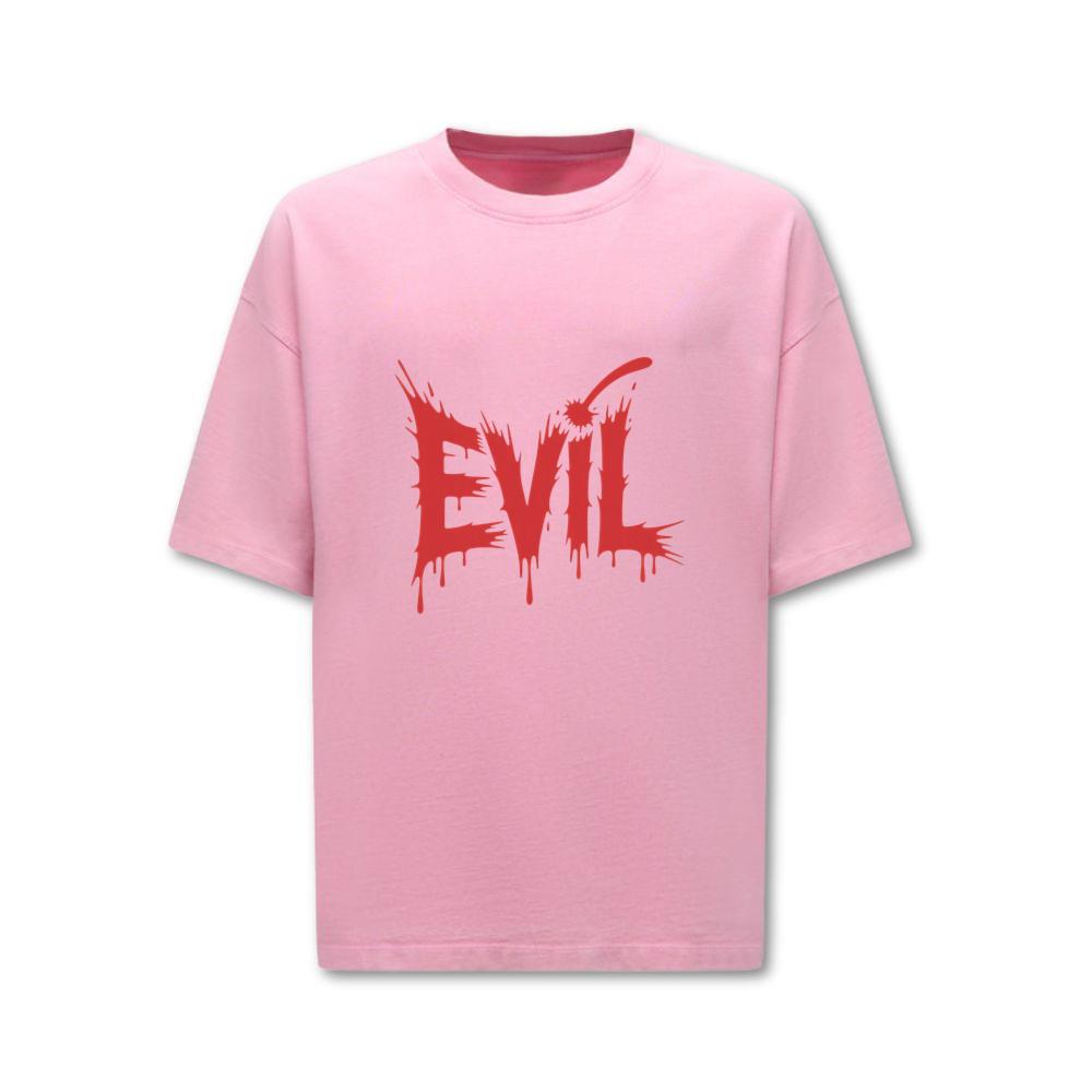 Evil Horror Red Blood Text Graphic T-Shirt