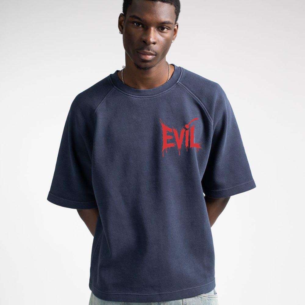 Evil Horror Red Blood Text Graphic T-Shirt - Image 4