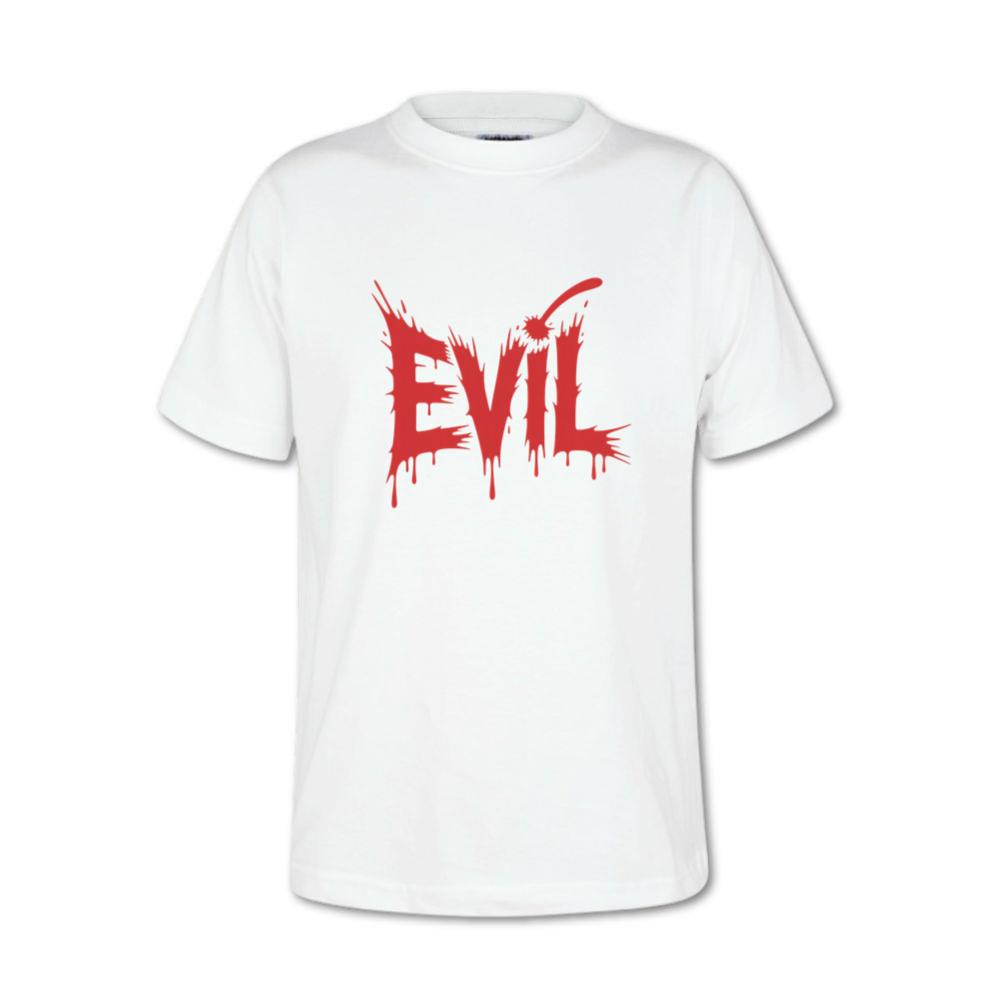 Evil Horror Red Blood Text Graphic T-Shirt