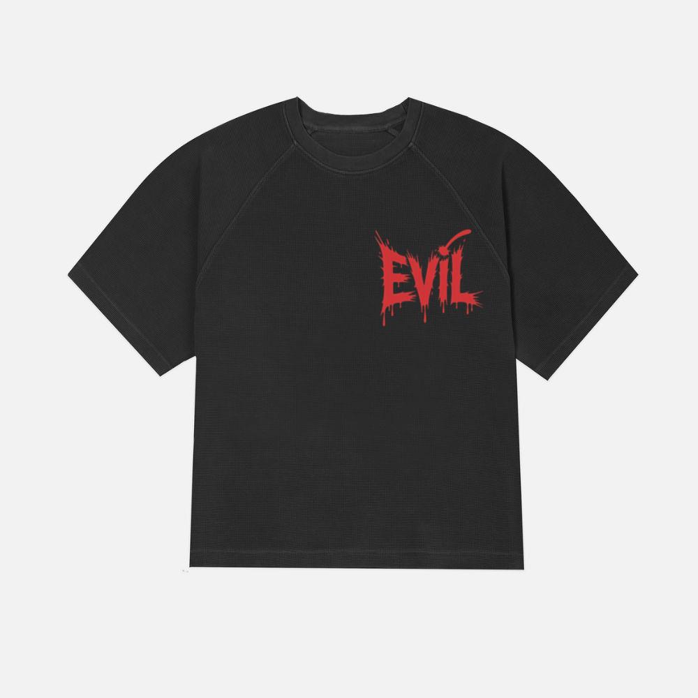 Evil Horror Red Blood Text Graphic T-Shirt - Image 3
