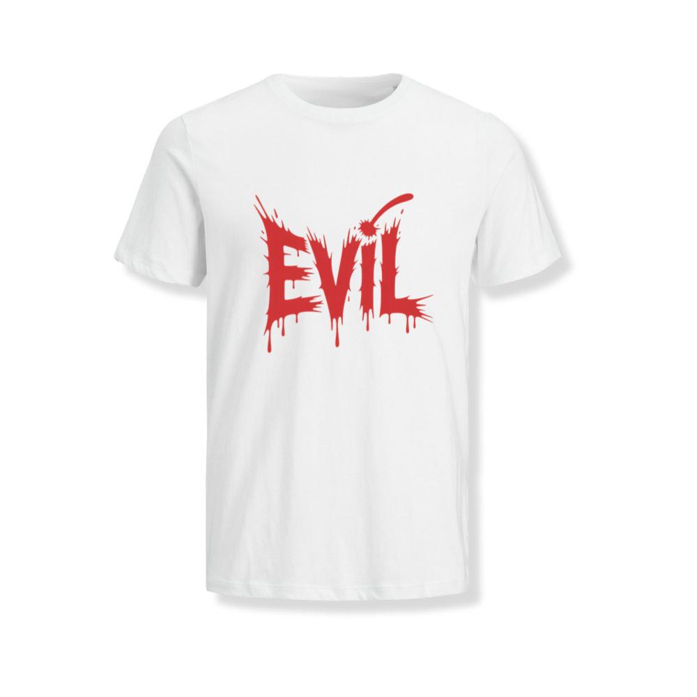 Evil Horror Red Blood Text Graphic T-Shirt