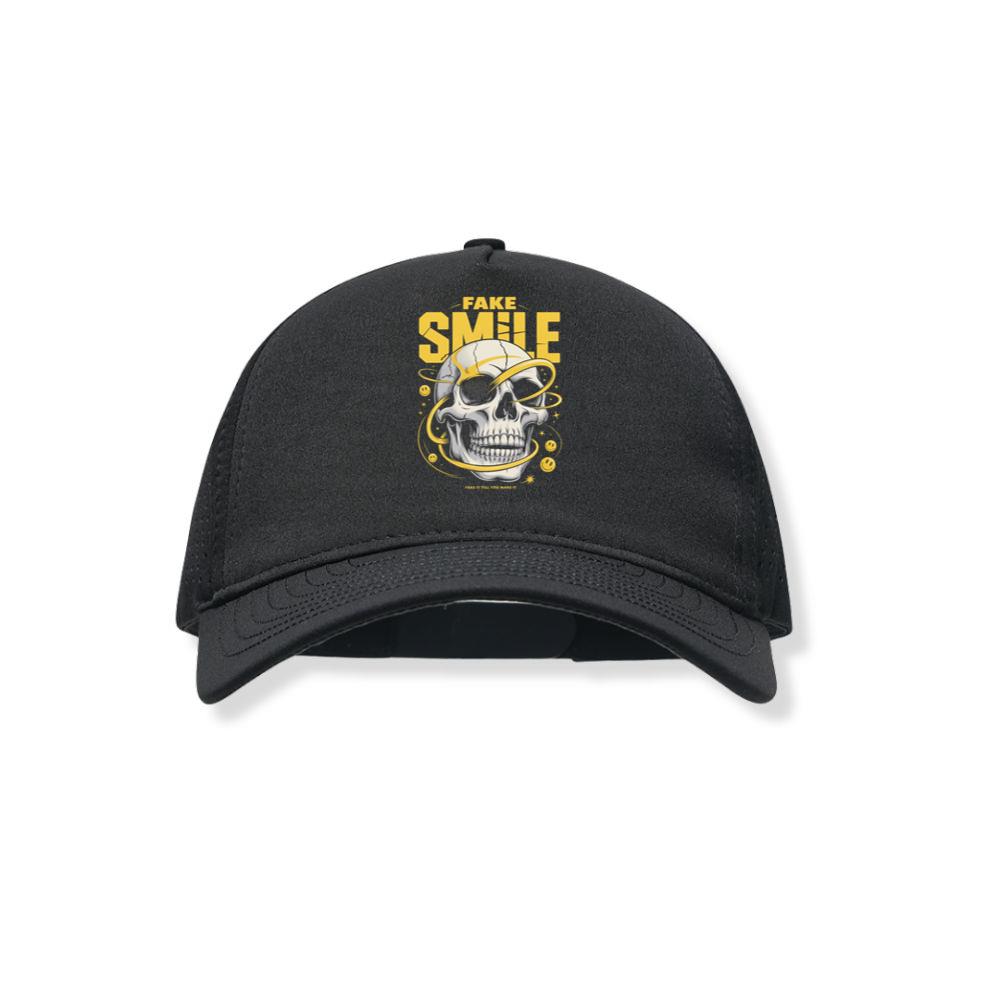 Fake Smile Skull Graffiti Streetwear Design Black Hat
