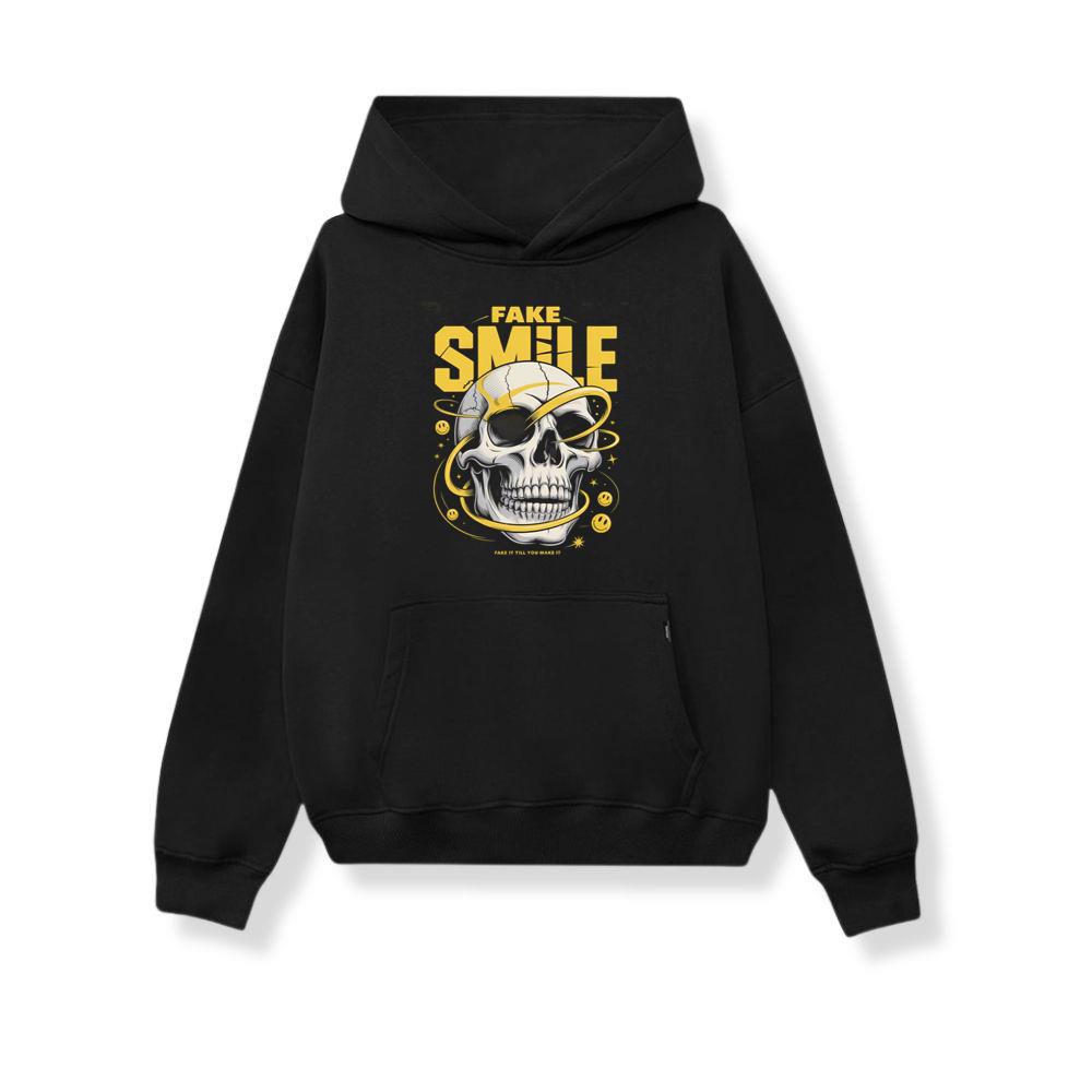 Fake Smile Skull Graffiti Streetwear Design Hoodie