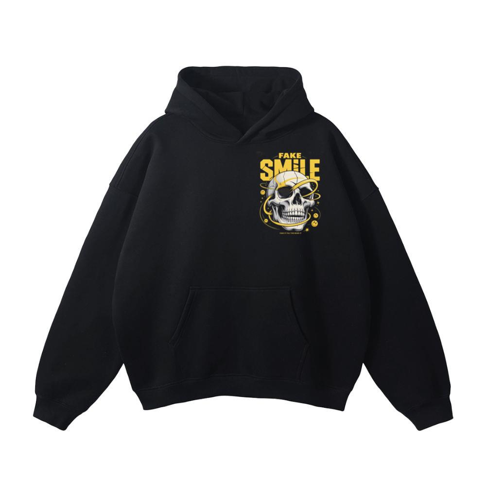 Fake Smile Skull Graffiti Streetwear Design Hoodie