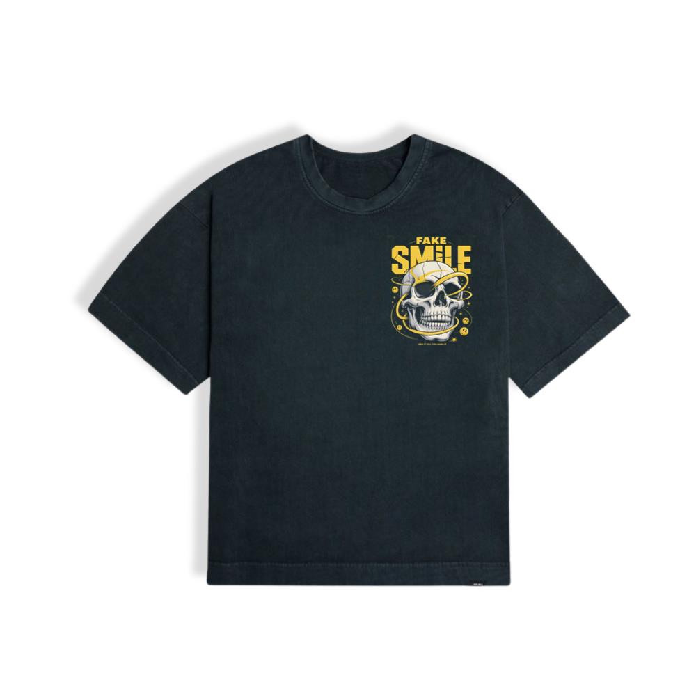 Fake Smile Skull Graffiti Streetwear Design T-Shirt