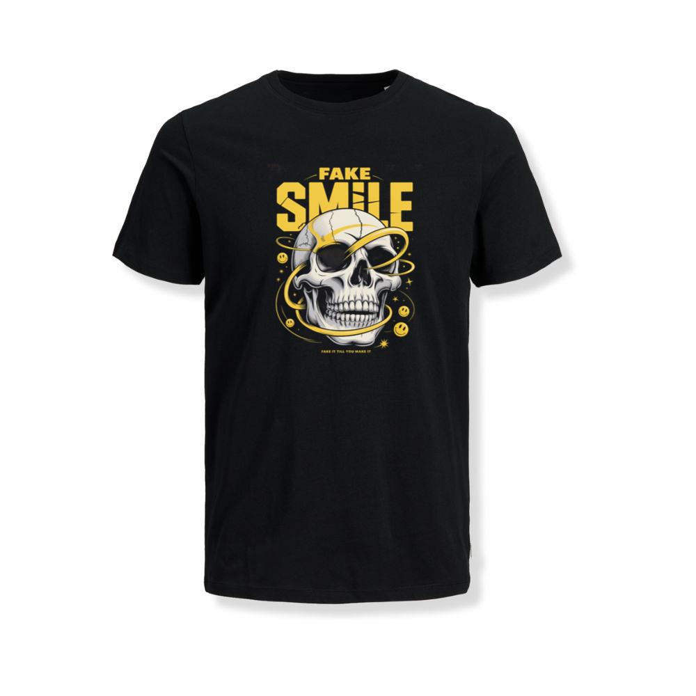 Fake Smile Skull Graffiti Streetwear Design T-Shirt