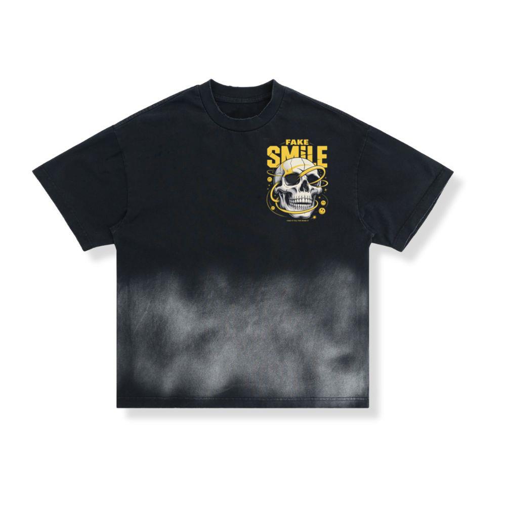 Fake Smile Skull Graffiti Streetwear Design T-Shirt