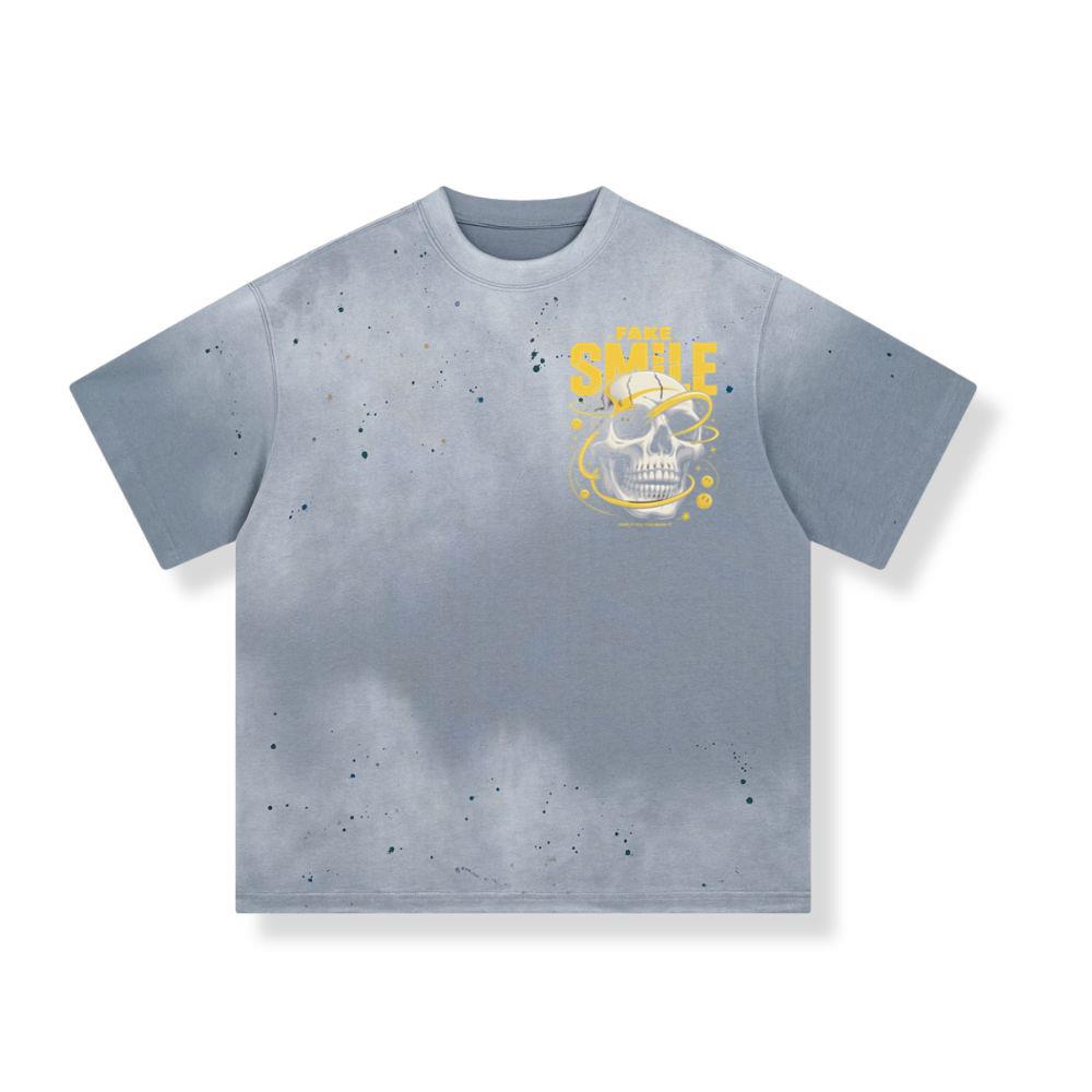 Fake Smile Skull Graffiti Streetwear Design T-Shirt