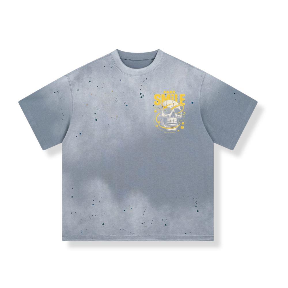 Fake Smile Skull Graffiti Streetwear Design T-Shirt