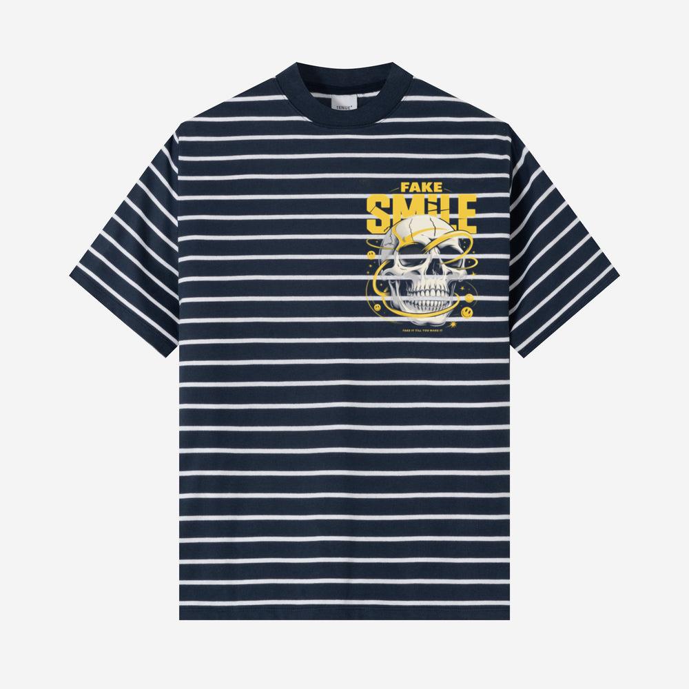 Fake Smile Skull Graffiti Streetwear Design T-Shirt