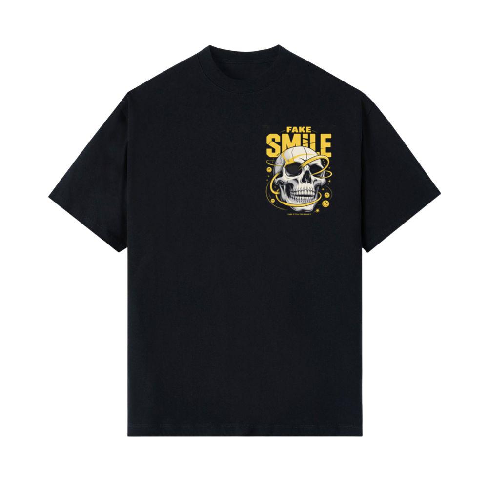 Fake Smile Skull Graffiti Streetwear Design T-Shirts