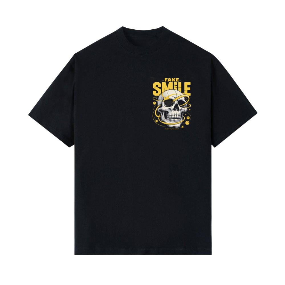 Fake Smile Skull Graffiti Streetwear Design T-Shirts