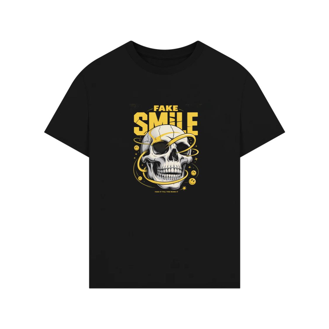 Fake Smile Skull Graffiti Streetwear Design T-Shirts