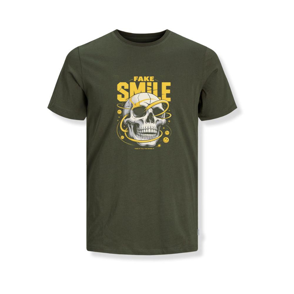 Fake Smile Skull Graffiti Streetwear Design T-Shirts - Image 3