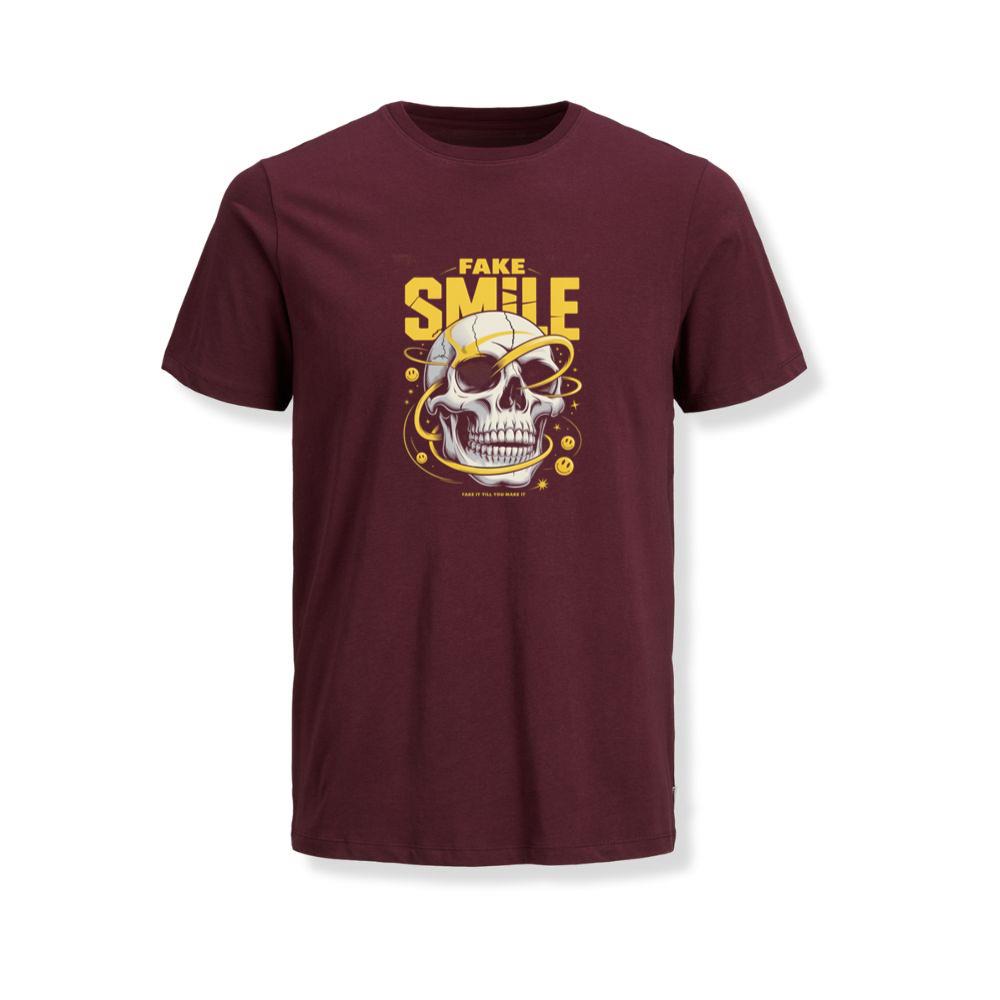 Fake Smile Skull Graffiti Streetwear Design T-Shirts - Image 4