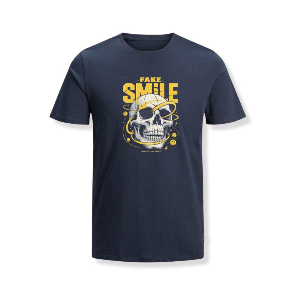 Fake Smile Skull Graffiti Streetwear Design T-Shirts - Image 2
