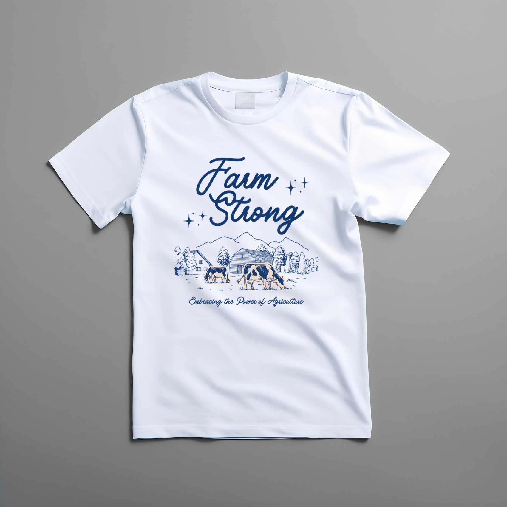 Farm Strong Farming Shirt for Farmers Christmas Unisex Top Tee Shirt