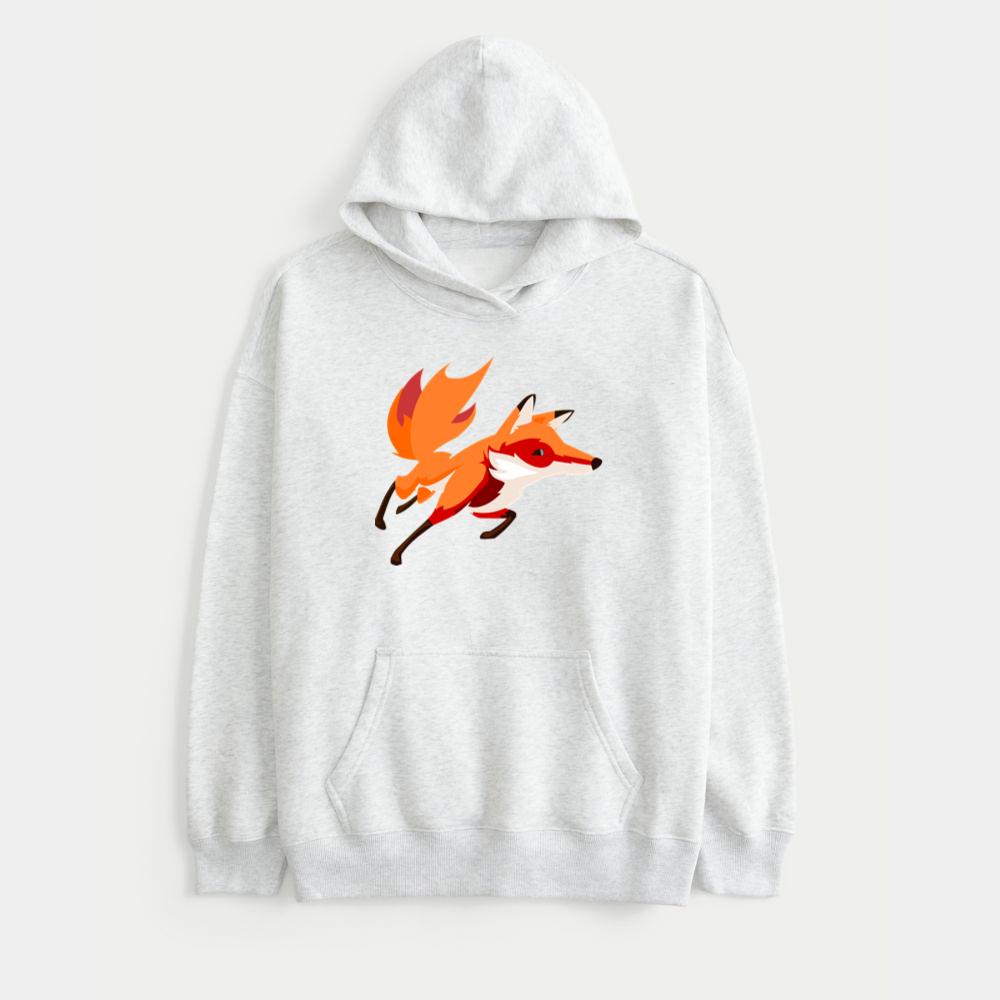 Fast Running Cartoon Fox Hoodie
