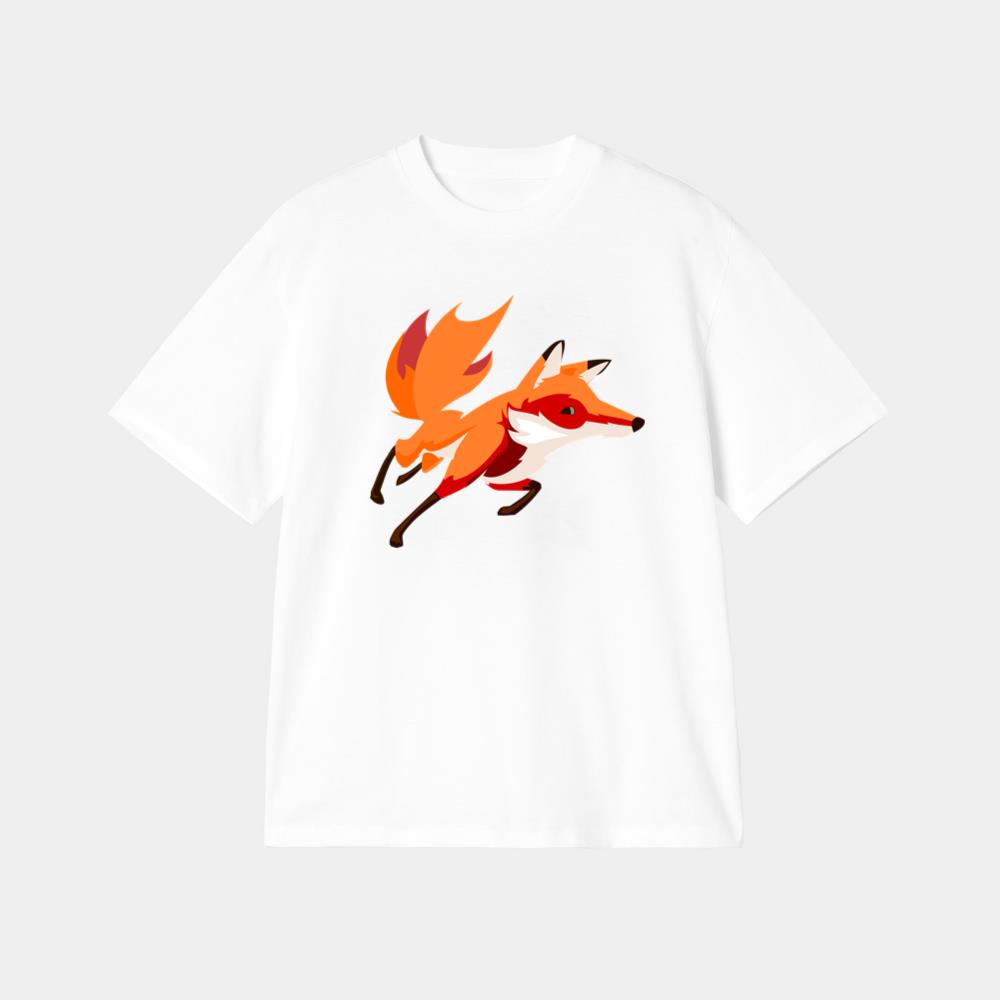 Fast Running Cartoon Fox T-Shirt