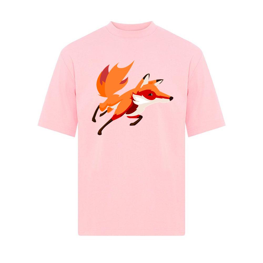 Fast Running Cartoon Fox T-Shirts