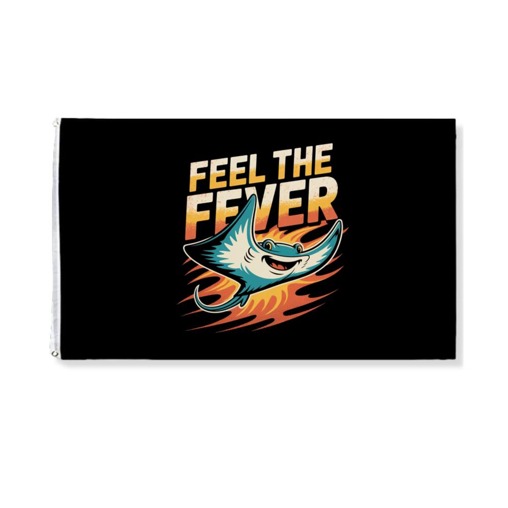 Feel the Fever Retro Skateboard Cartoon Design Flat