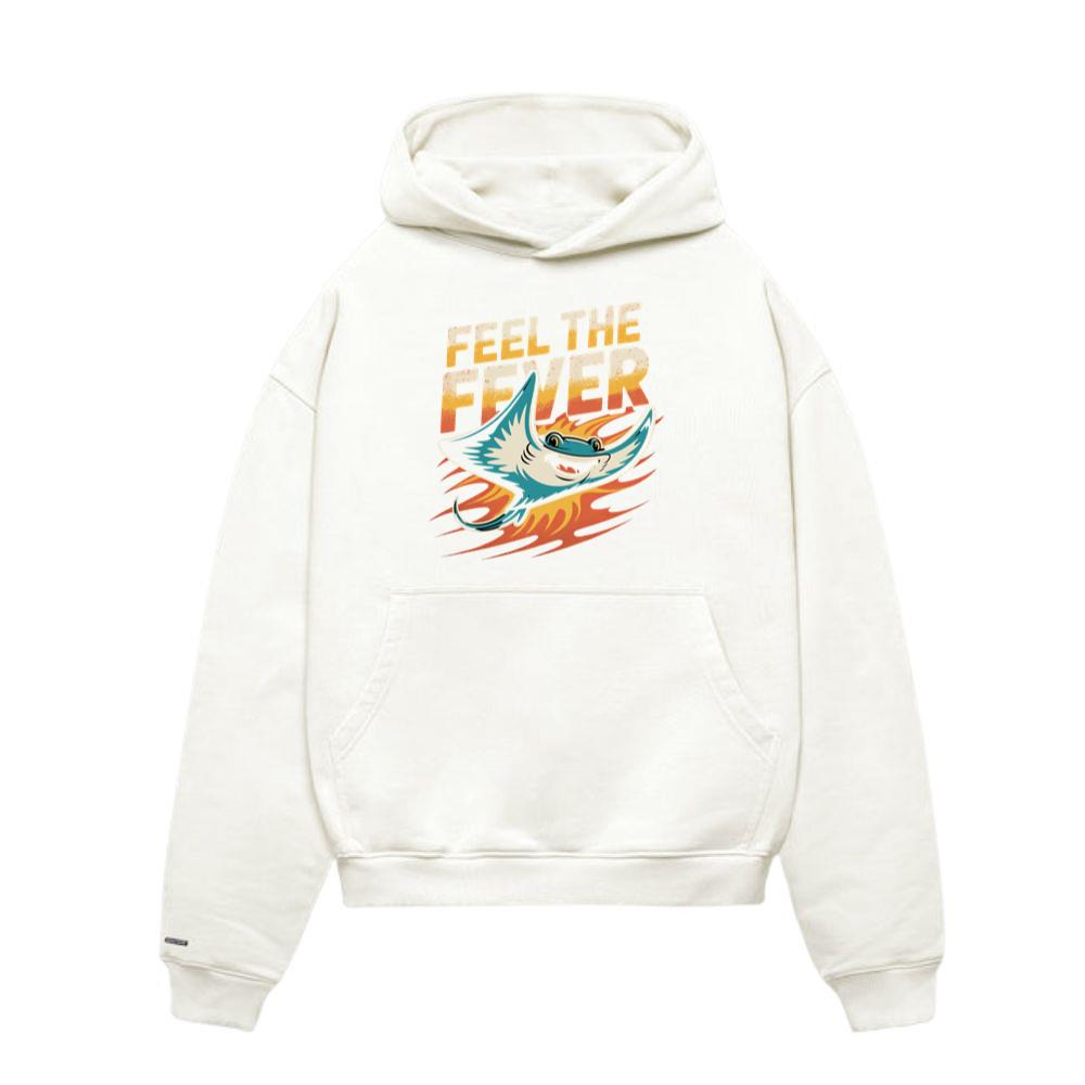 Feel the Fever Retro Skateboard Cartoon Design Hoodie